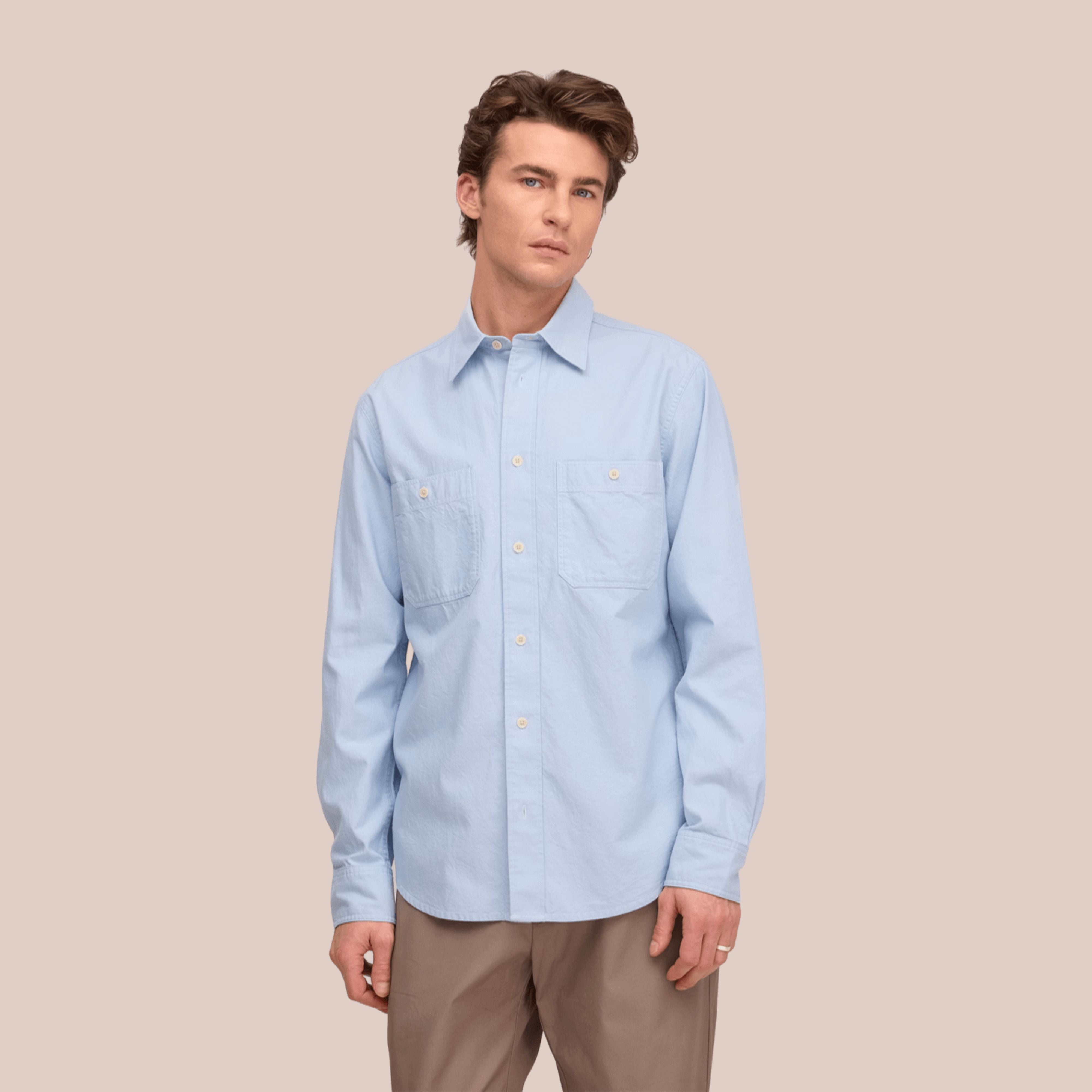 Colby Organic Cotton Twill Shirt Sky Mist NN.07