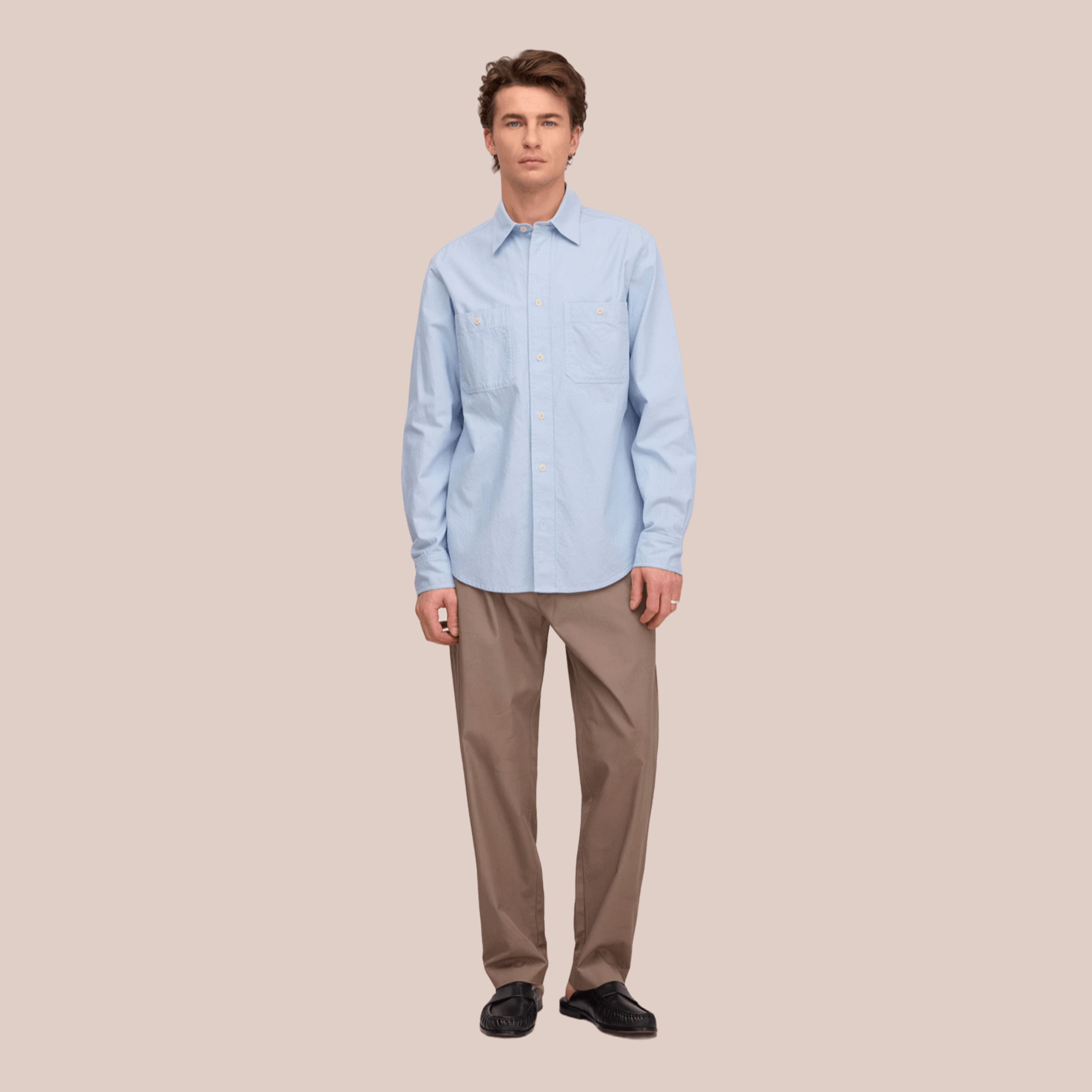 Colby Organic Cotton Twill Shirt Sky Mist NN.07
