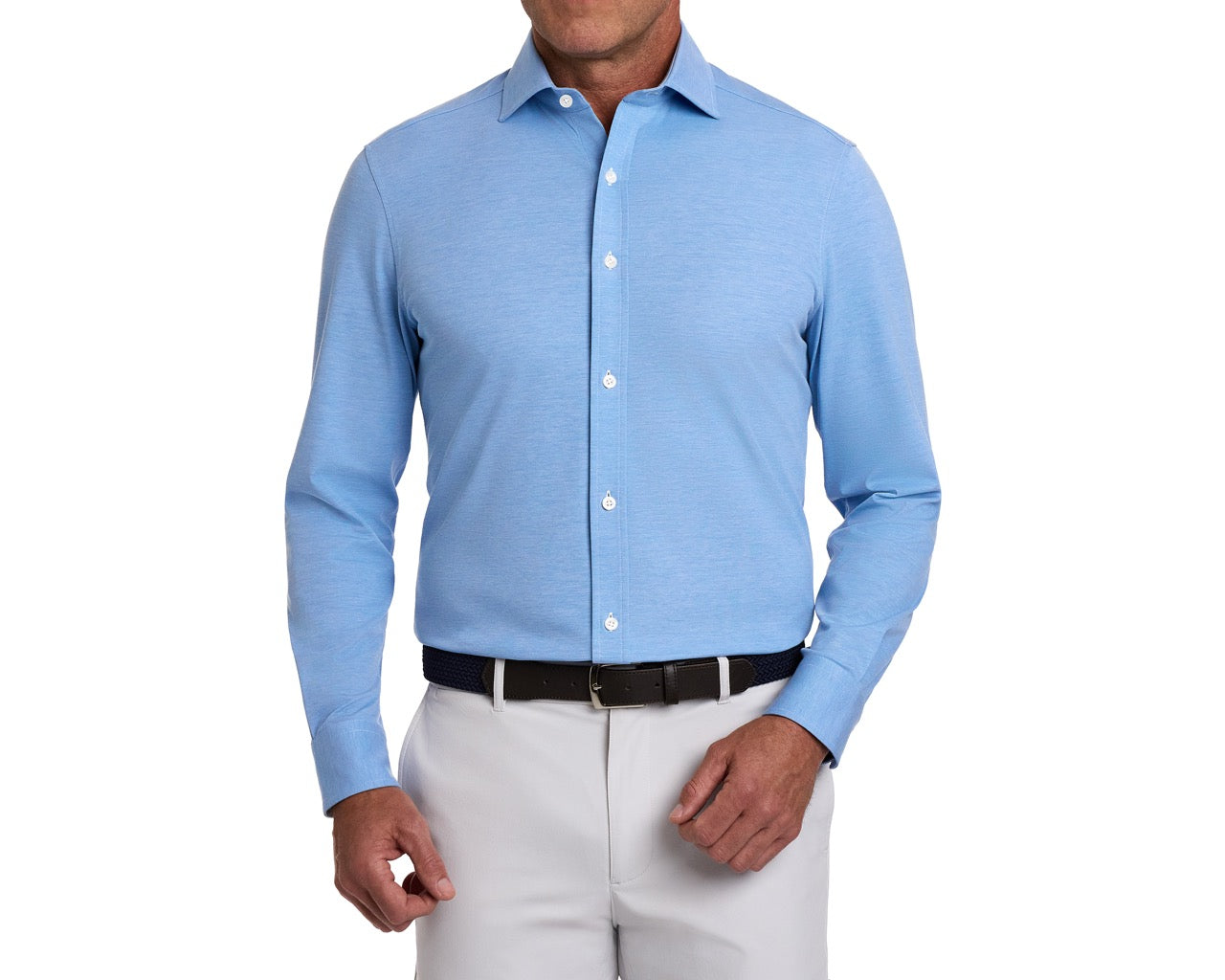 The Cullinane Dress Shirt - Heathered Vista Blue | Holderness & Bourne