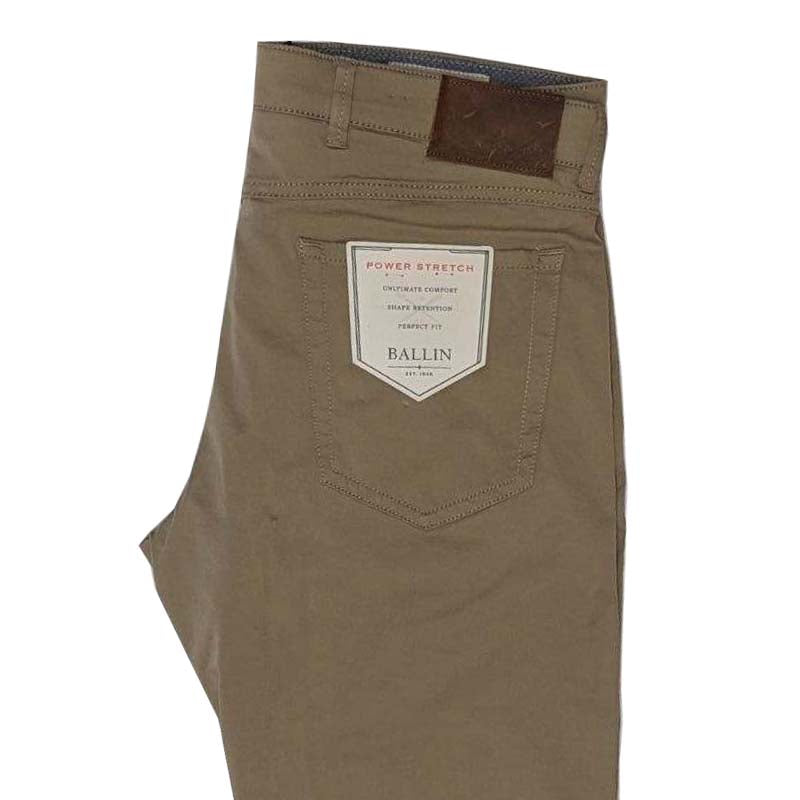 Dark Khaki Cotton Five Pocket Pant - Crescent Fit