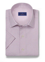 Berry Micro Print Short Sleeve Shirt | David Donahue