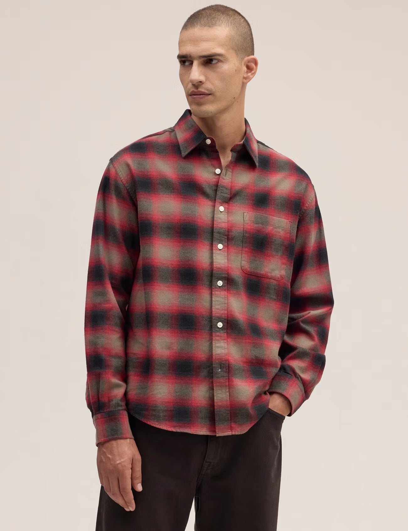 Deon Flannel Shirt in Red Check by NN07