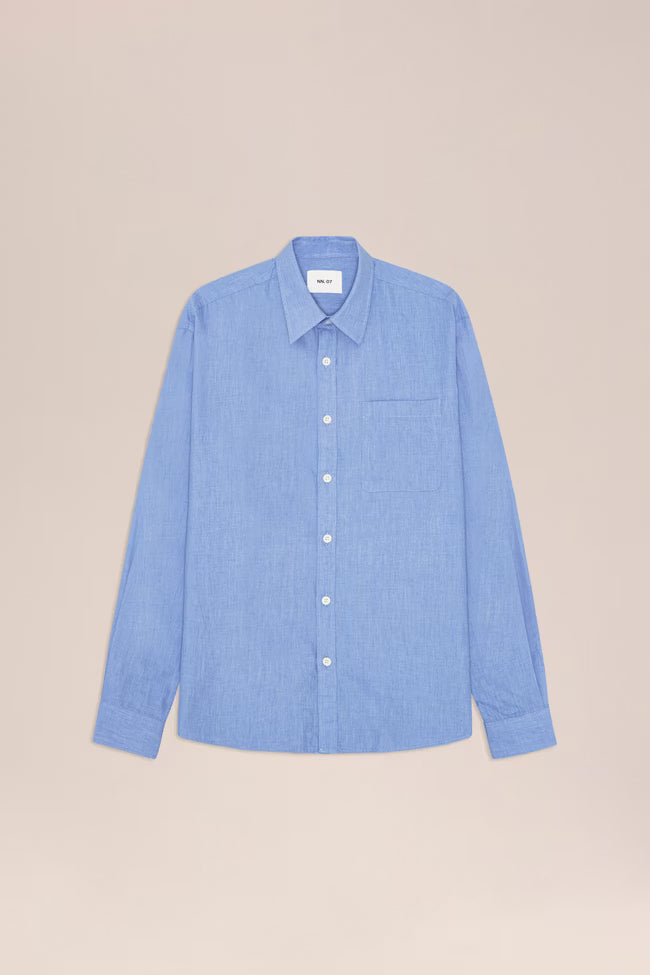 Deon Chambray Shirt in Blue Quartz by NN07