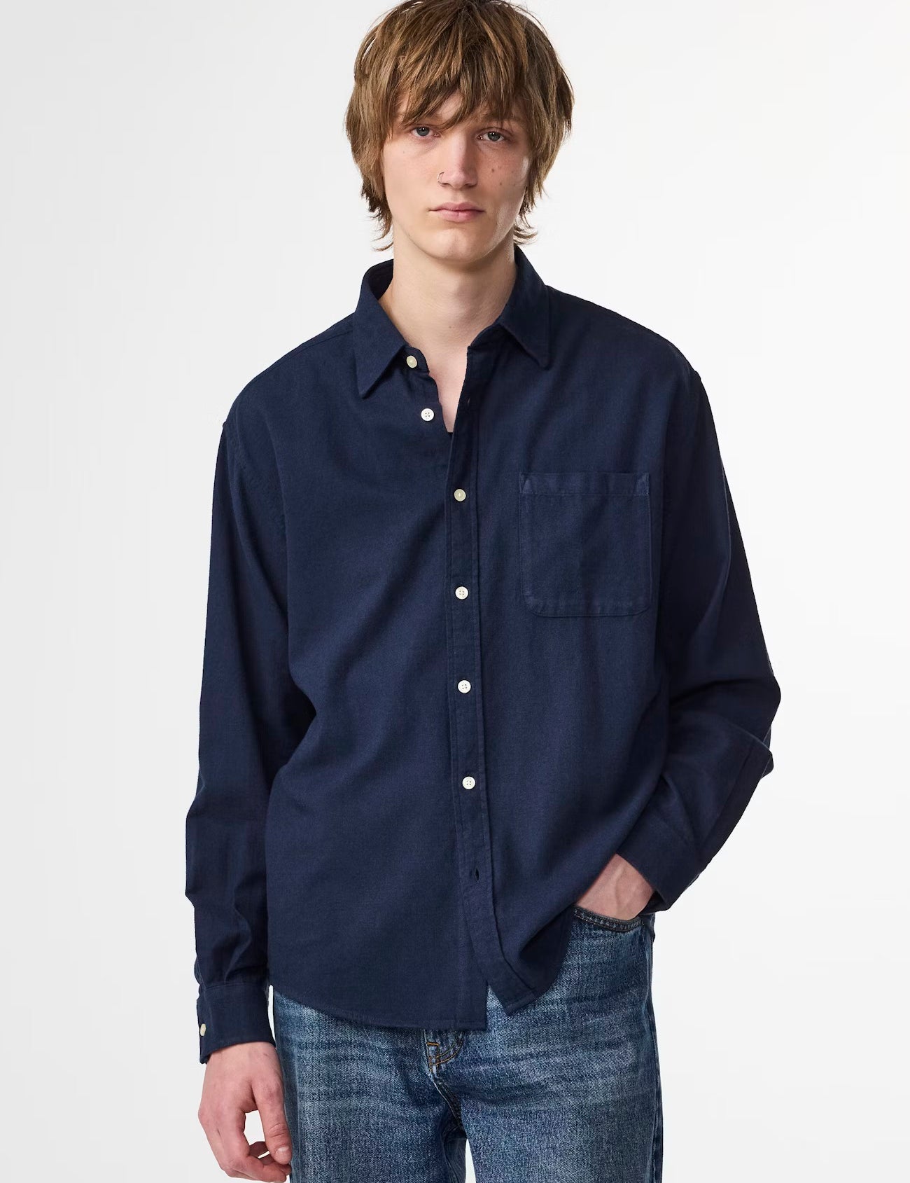 Deon Flannel Shirt Navy Blue NN.07
