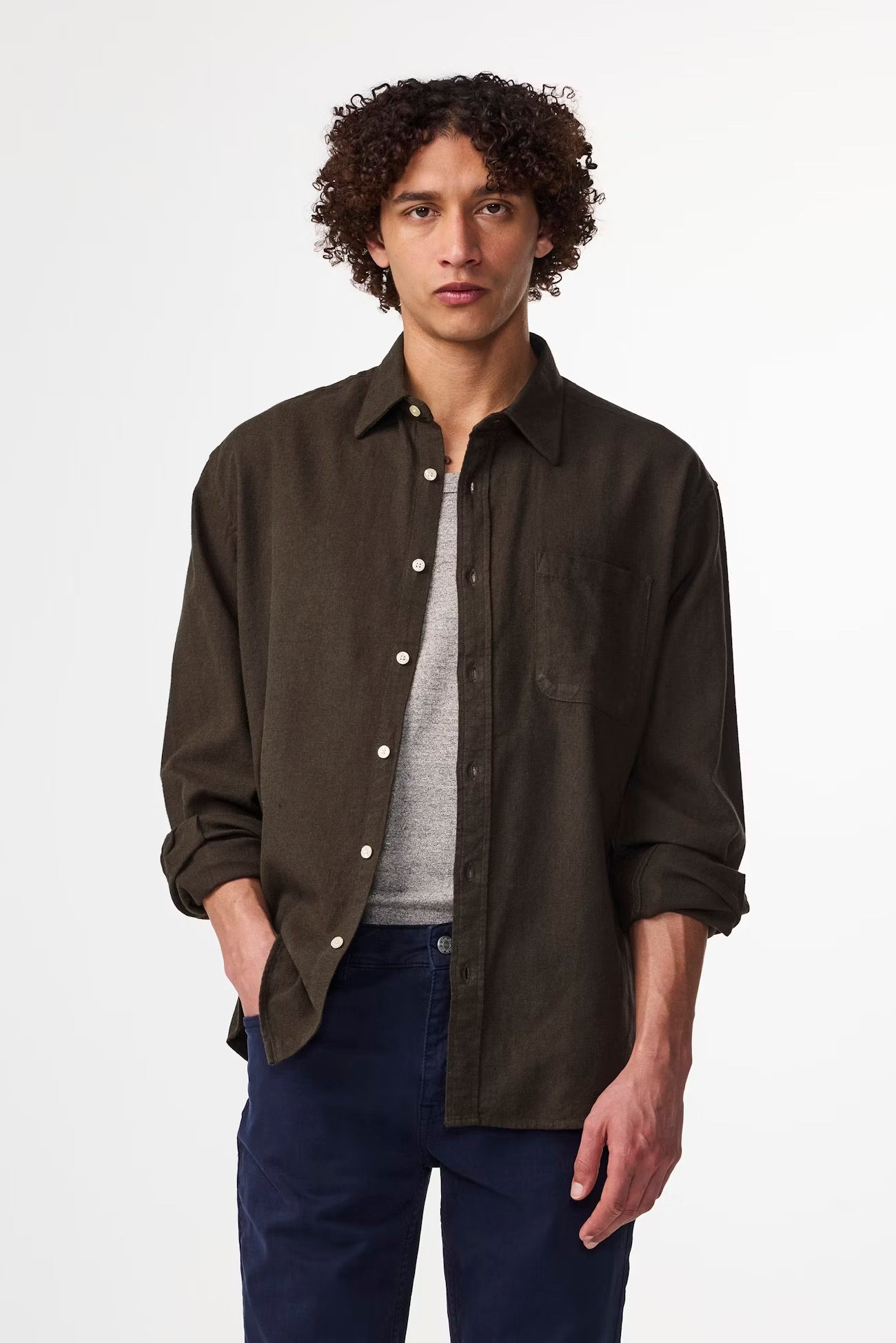 Deon Flannel Shirt Dark Army by NN.07