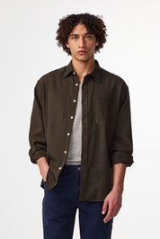 Deon Flannel Shirt Dark Army by NN.07