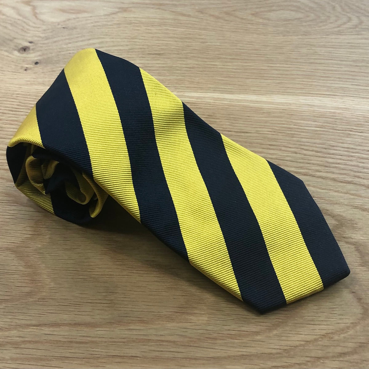 Diagonal Stripe Silk Tie Yellow