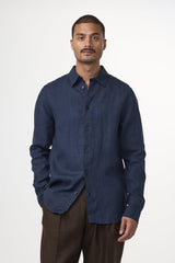 Enzo Linen Shirt - Navy Blue | NN.07