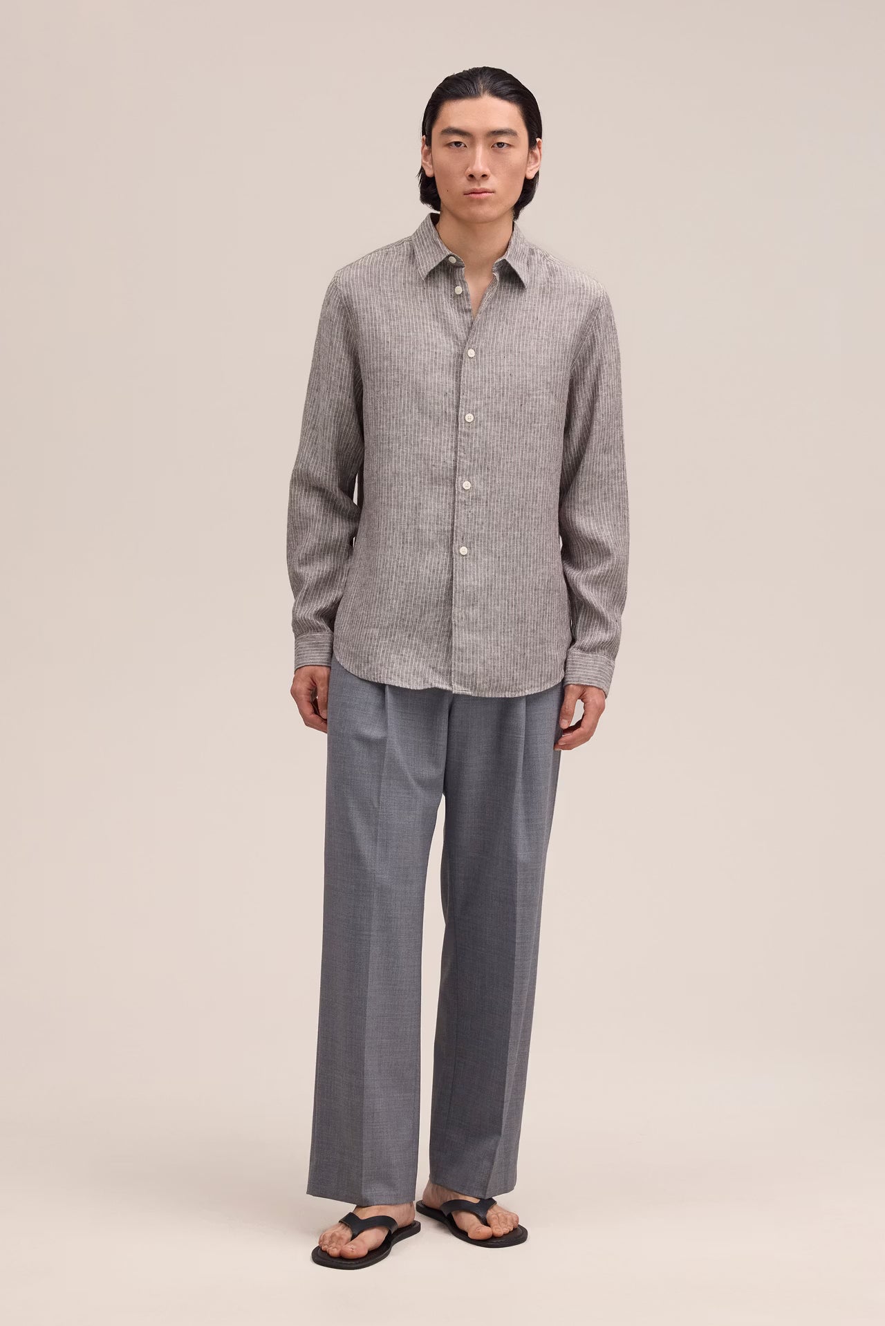 Enzo Classic Collar Linen Shirt - Clay | NN.07