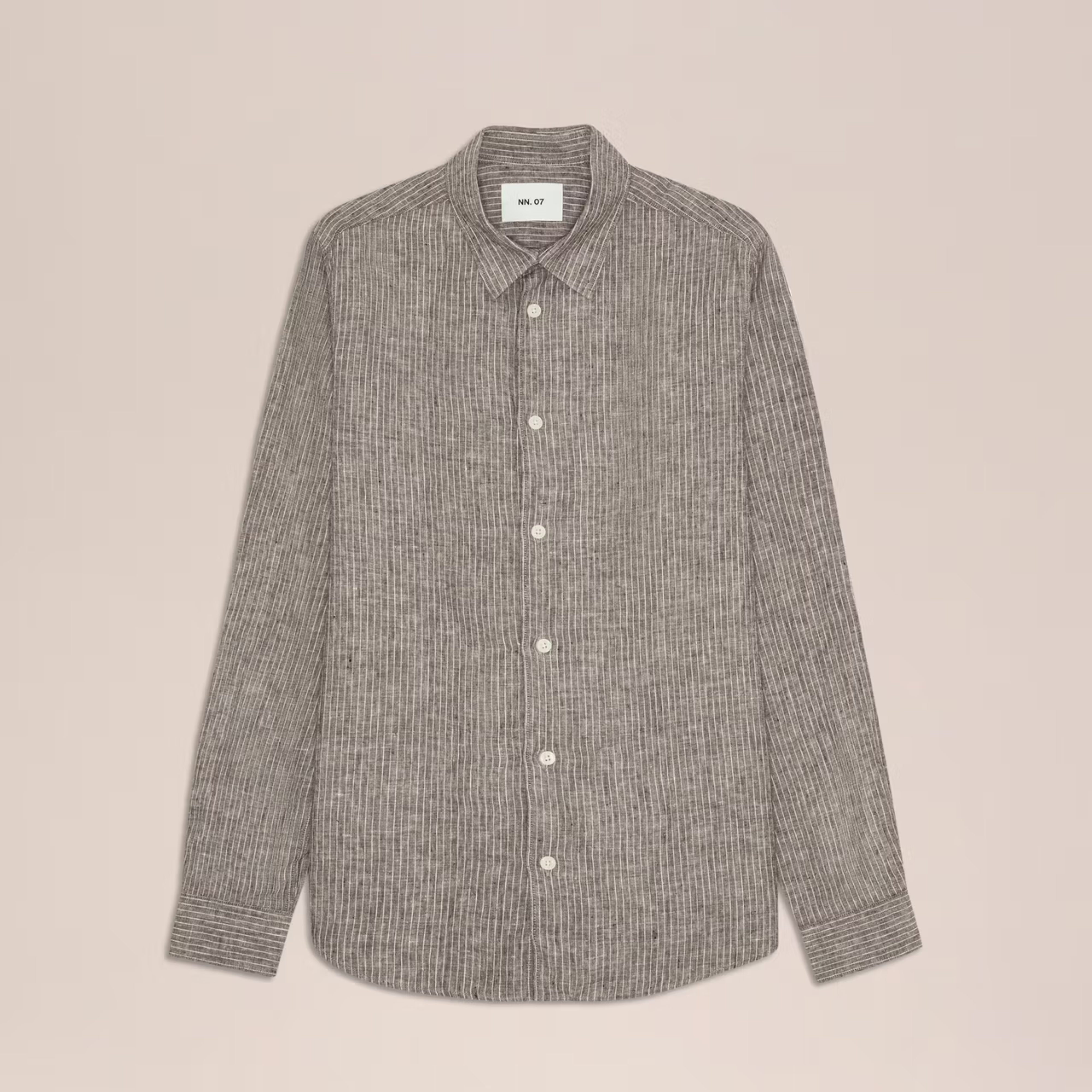 Enzo Classic Collar Linen Shirt Clay NN.07