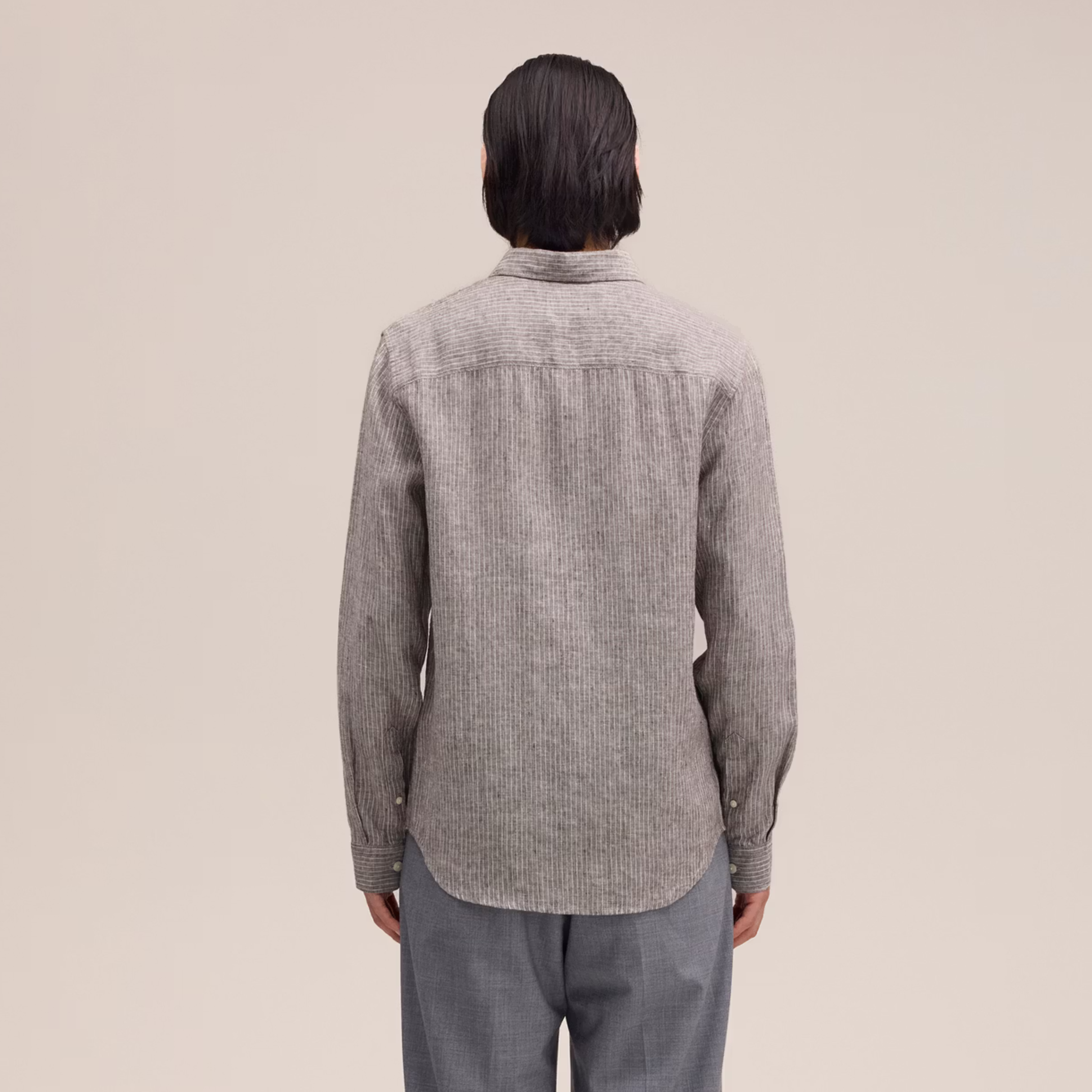 Enzo Classic Collar Linen Shirt Clay NN.07