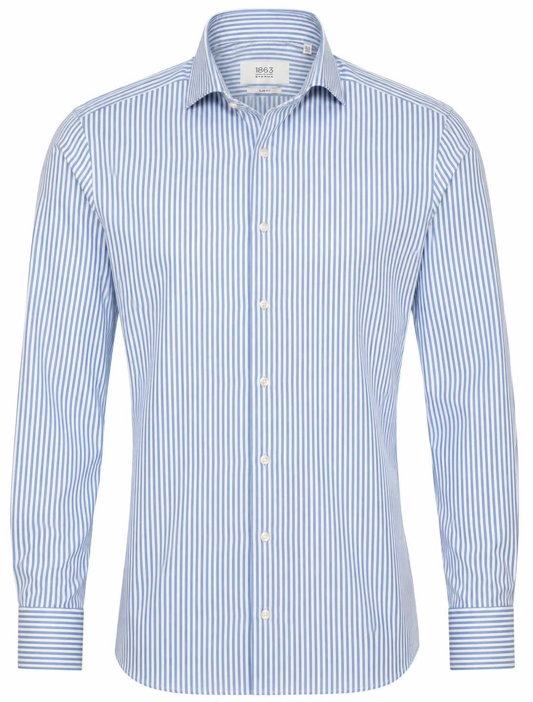 Eterna Blue and White Stripe Dress Shirt 