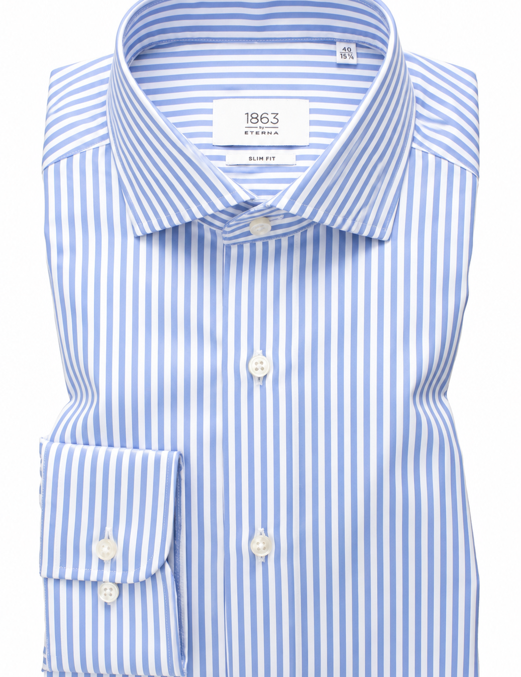 Eterna Blue and White Stripe Dress Shirt 