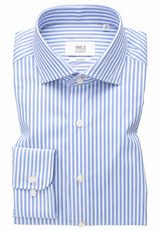 Blue and White Stripe Slim Fit Dress Shirt | Eterna