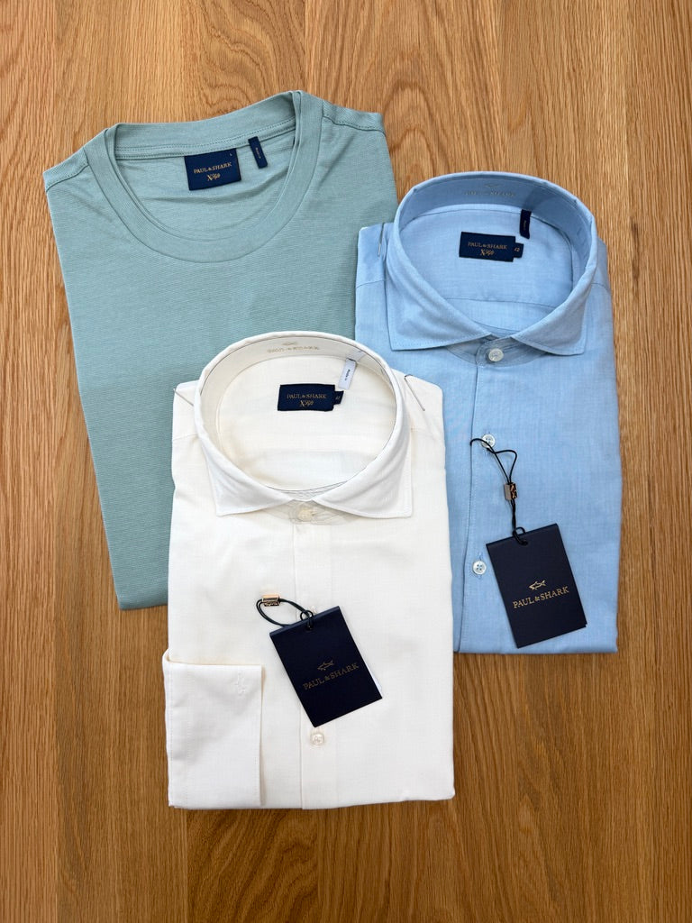 X-Soft Cotton Lyocell Shirt - Ivory | Paul & Shark