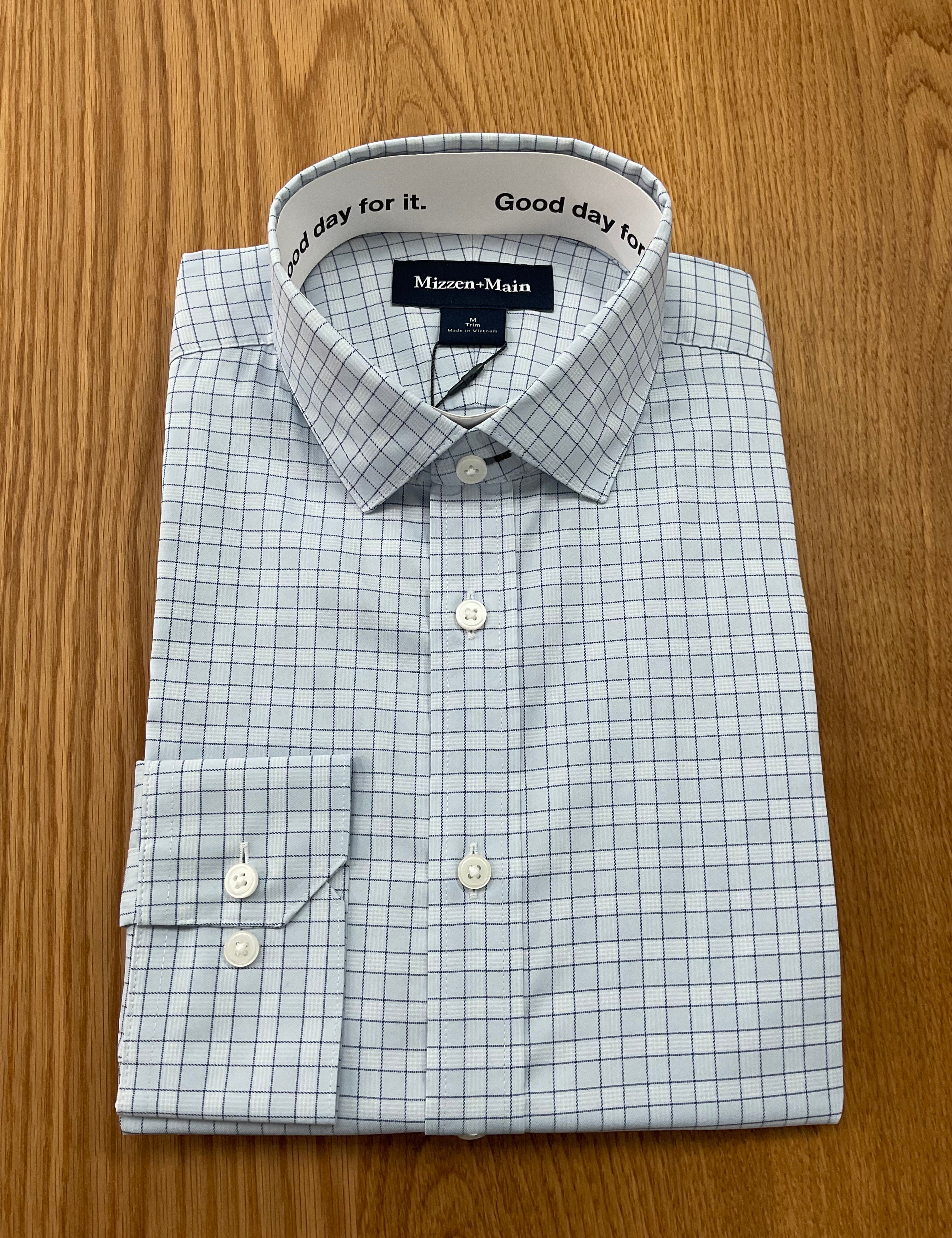 Hilton Dress Shirt Sky Cooper Plaid 