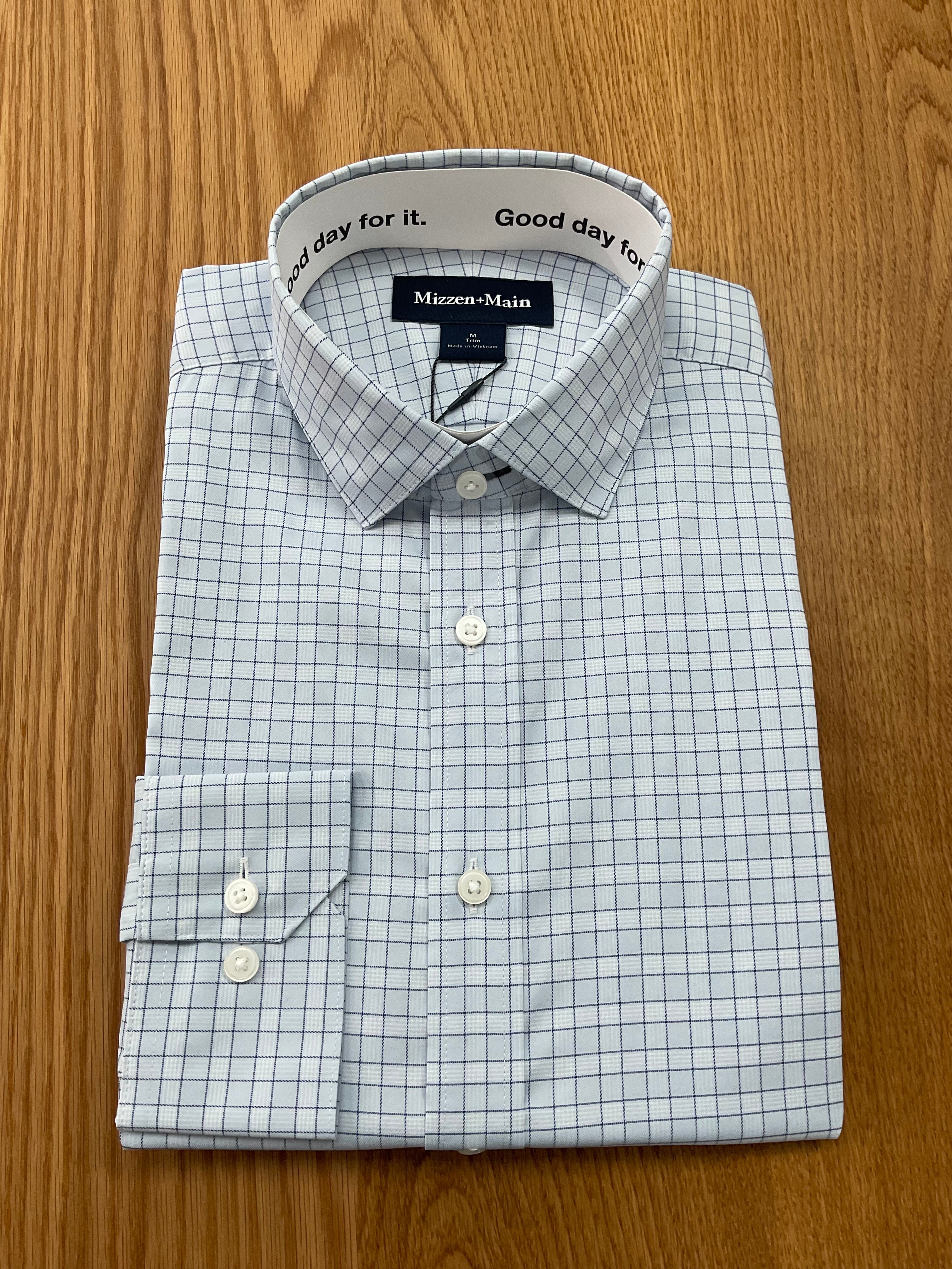 Hilton Dress Shirt Sky Cooper Plaid 