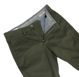 Dark Olive Brushed Cotton Pant - Atwater Fit | Ballin