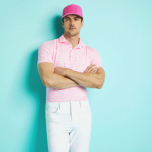 Perforated Stripe Polo Candy