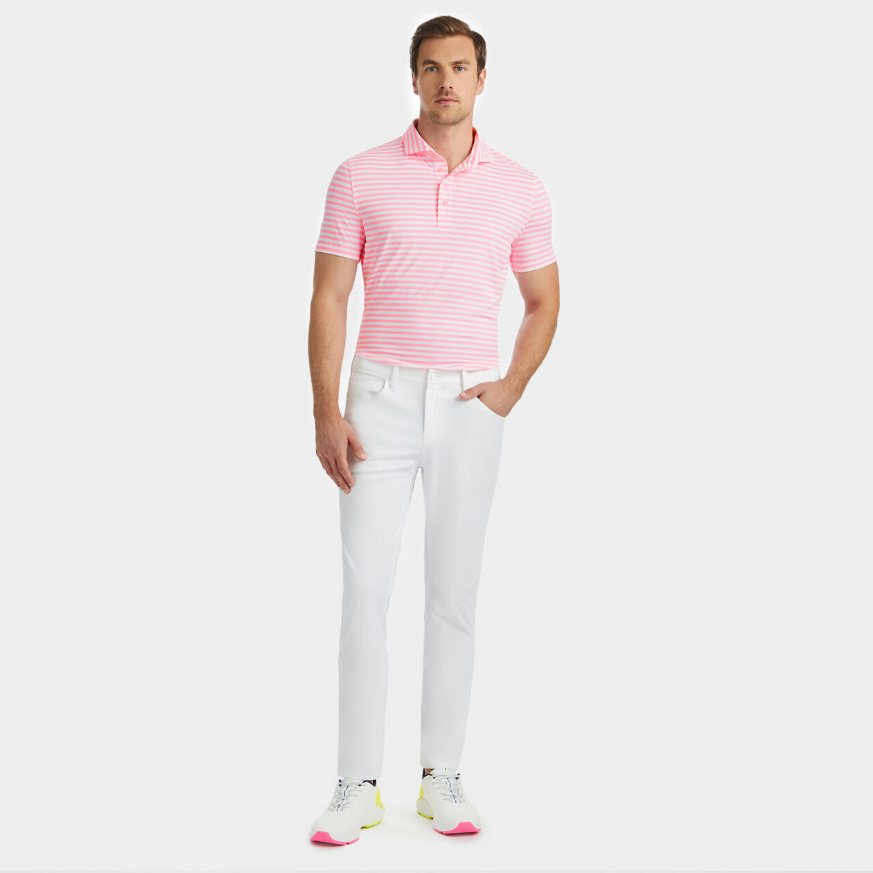 Perforated Stripe Polo Candy