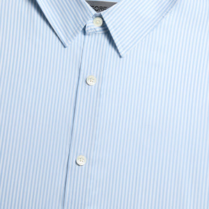 Spread Collar Stretch Woven Stripe Shirt