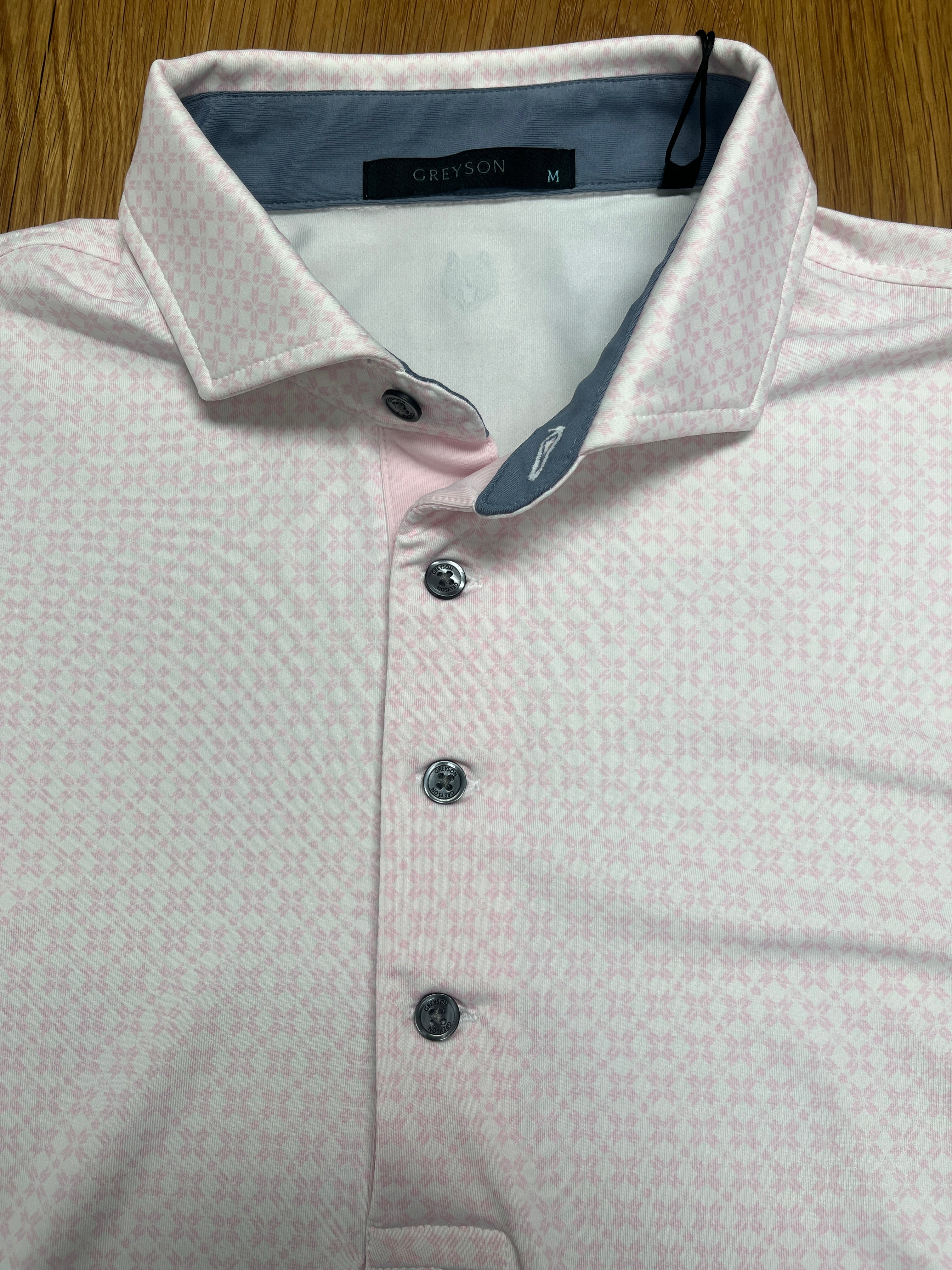 Ghost Thistle Short Sleeve Polo - Pink Sky  | Greyson Clothiers