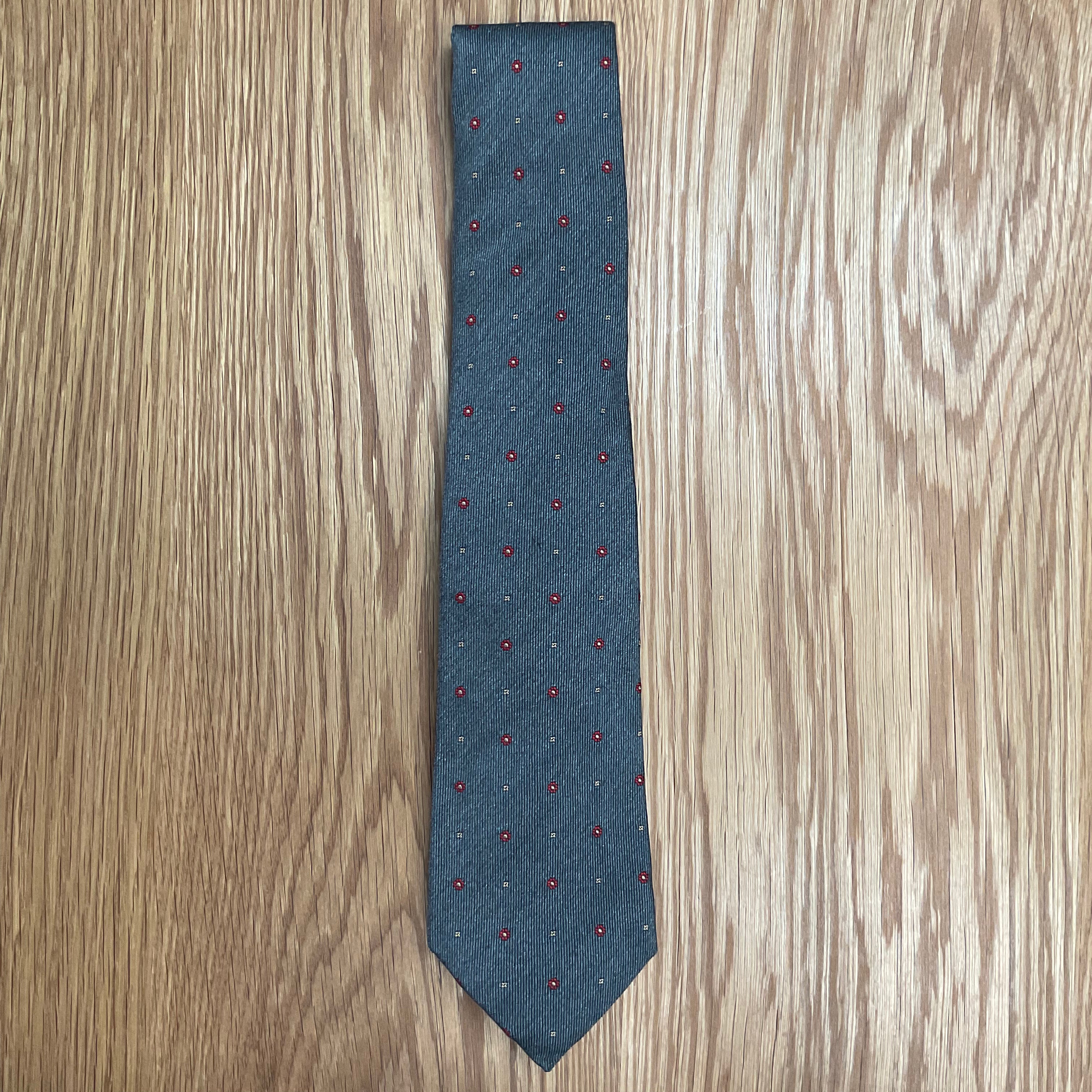 Gray Micro Floral Silk Tie Q. Contrary