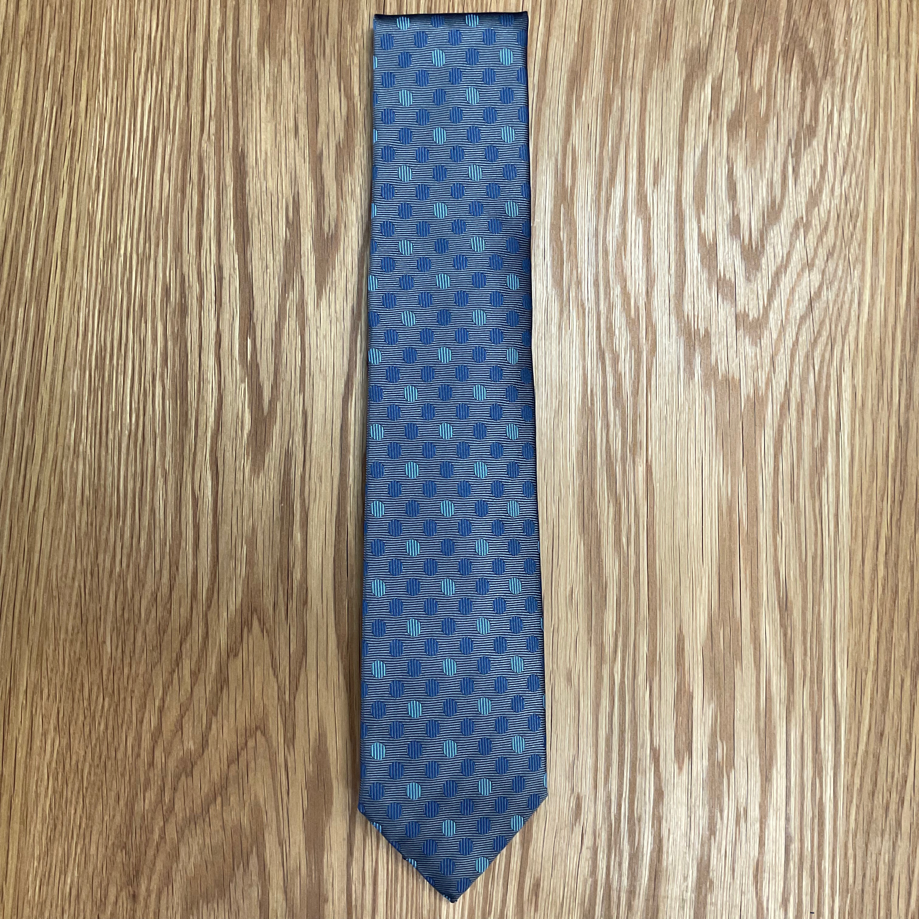 Gray Polka Dot Silk Necktie David Donahue