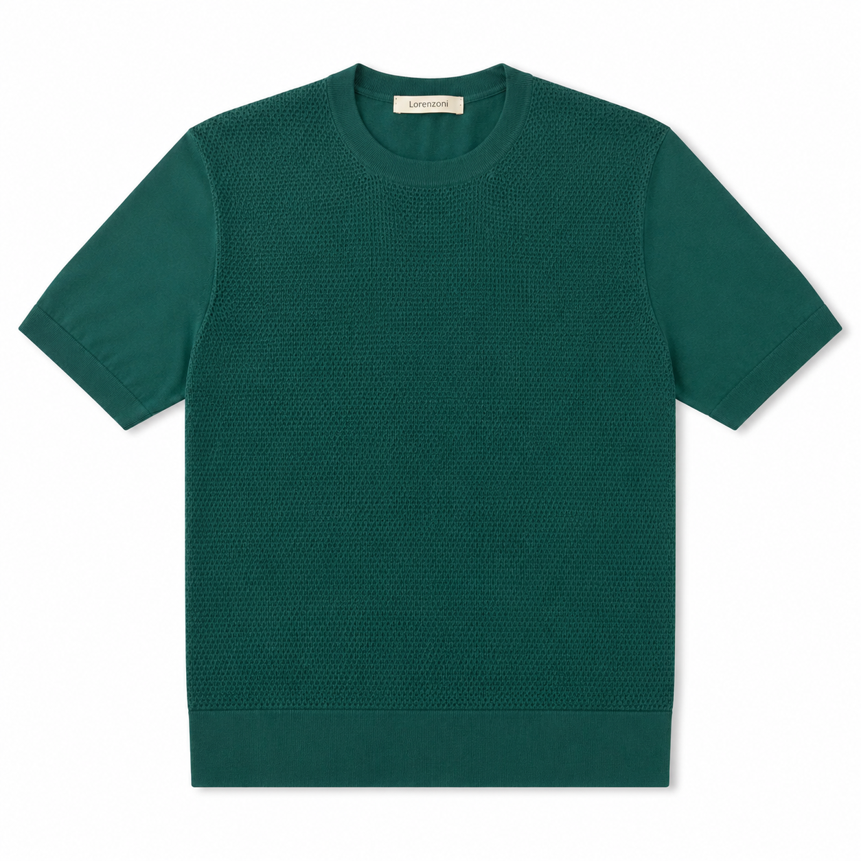 Green Short Sleeve Crew by Lorenzoni