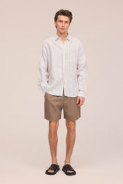 Gregor Casual Drawstring Linen Shorts Clay Mirage NN.07