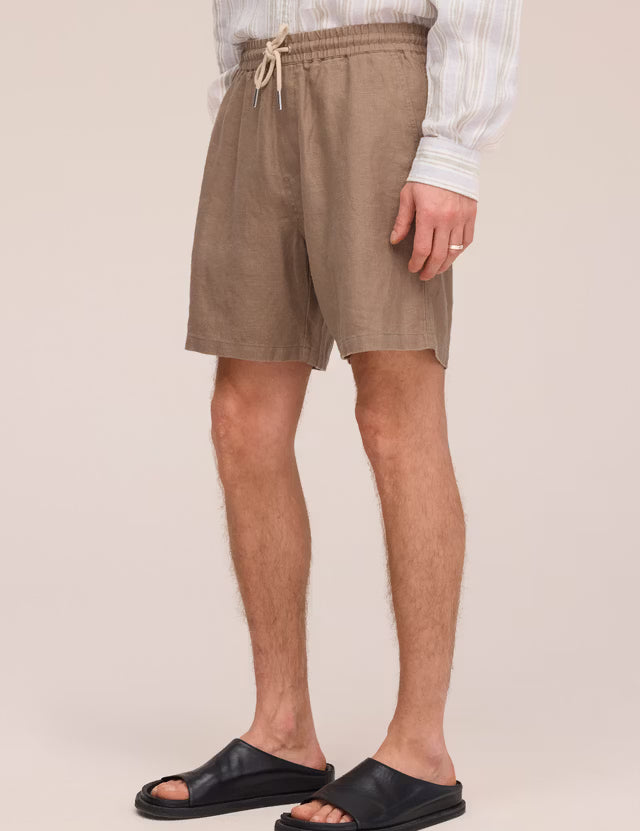 Gregor Casual Drawstring Linen Shorts Clay Mirage NN.07