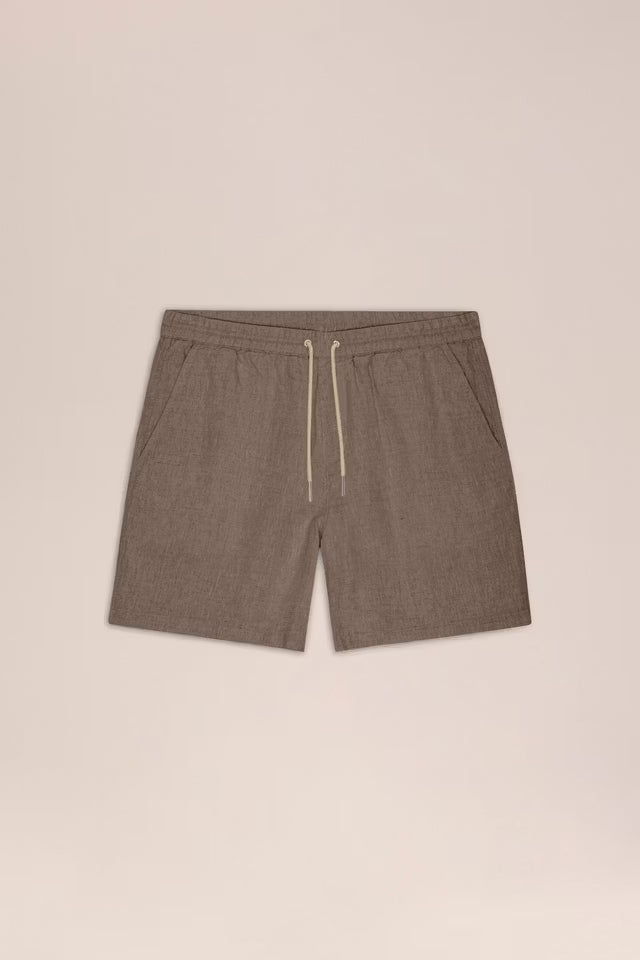 Gregor Casual Drawstring Linen Shorts Clay Mirage NN.07