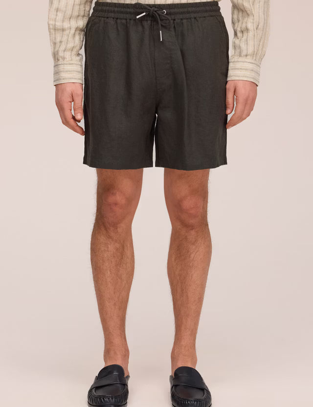 Gregor Casual drawstring linen shorts Dark Army NN.07
