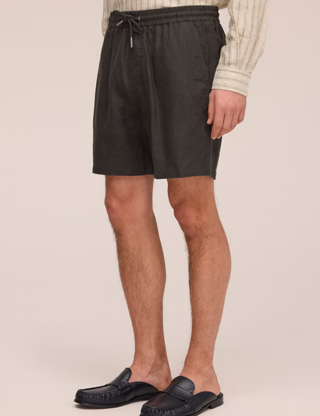 Gregor Casual drawstring linen shorts Dark Army NN.07