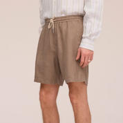 Gregor Casual Drawstring Linen Shorts Clay Mirage NN.07