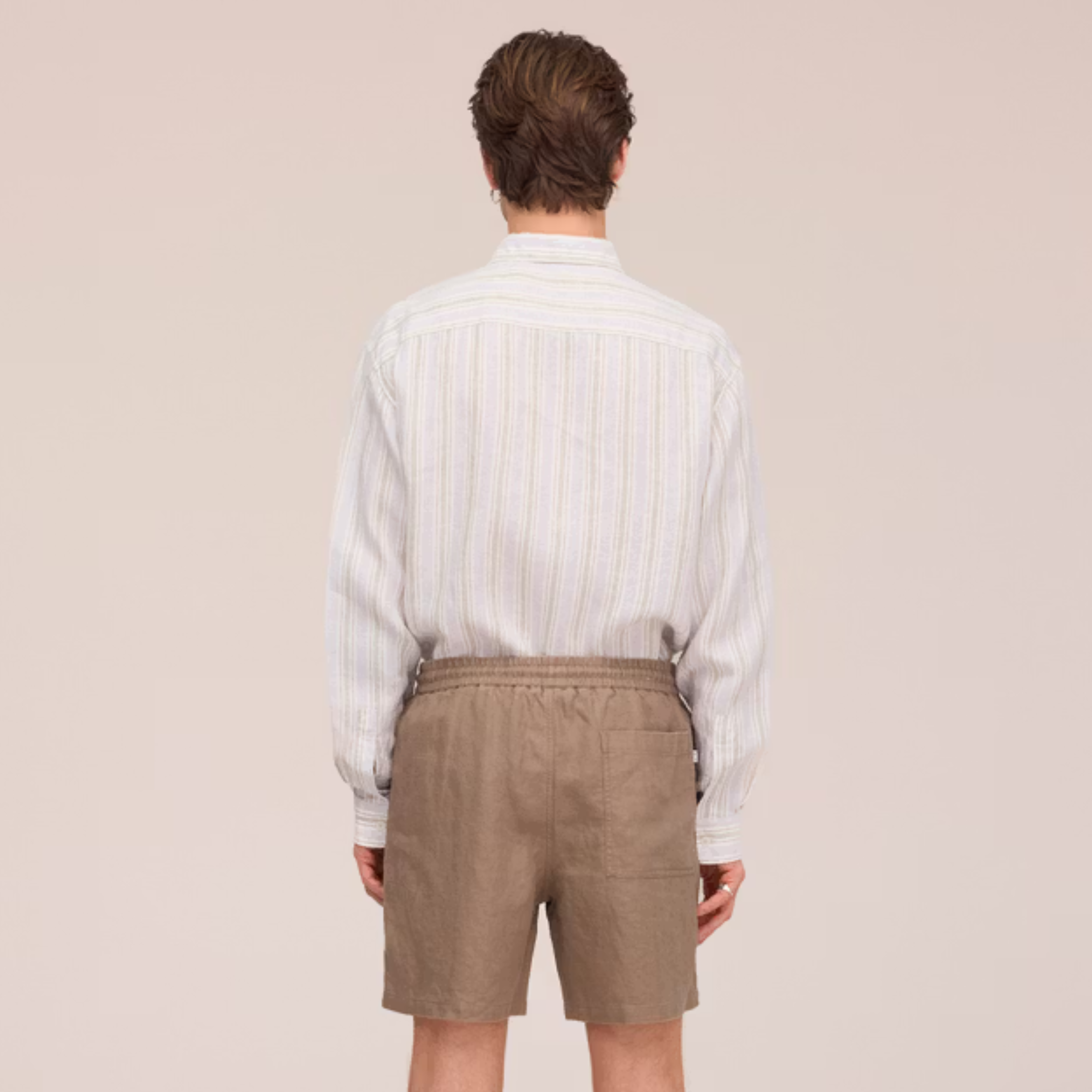 Gregor Casual Drawstring Linen Shorts Clay Mirage NN.07