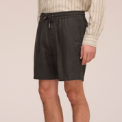 Gregor Casual Drawstring Linen Shorts Dark Army NN.07
