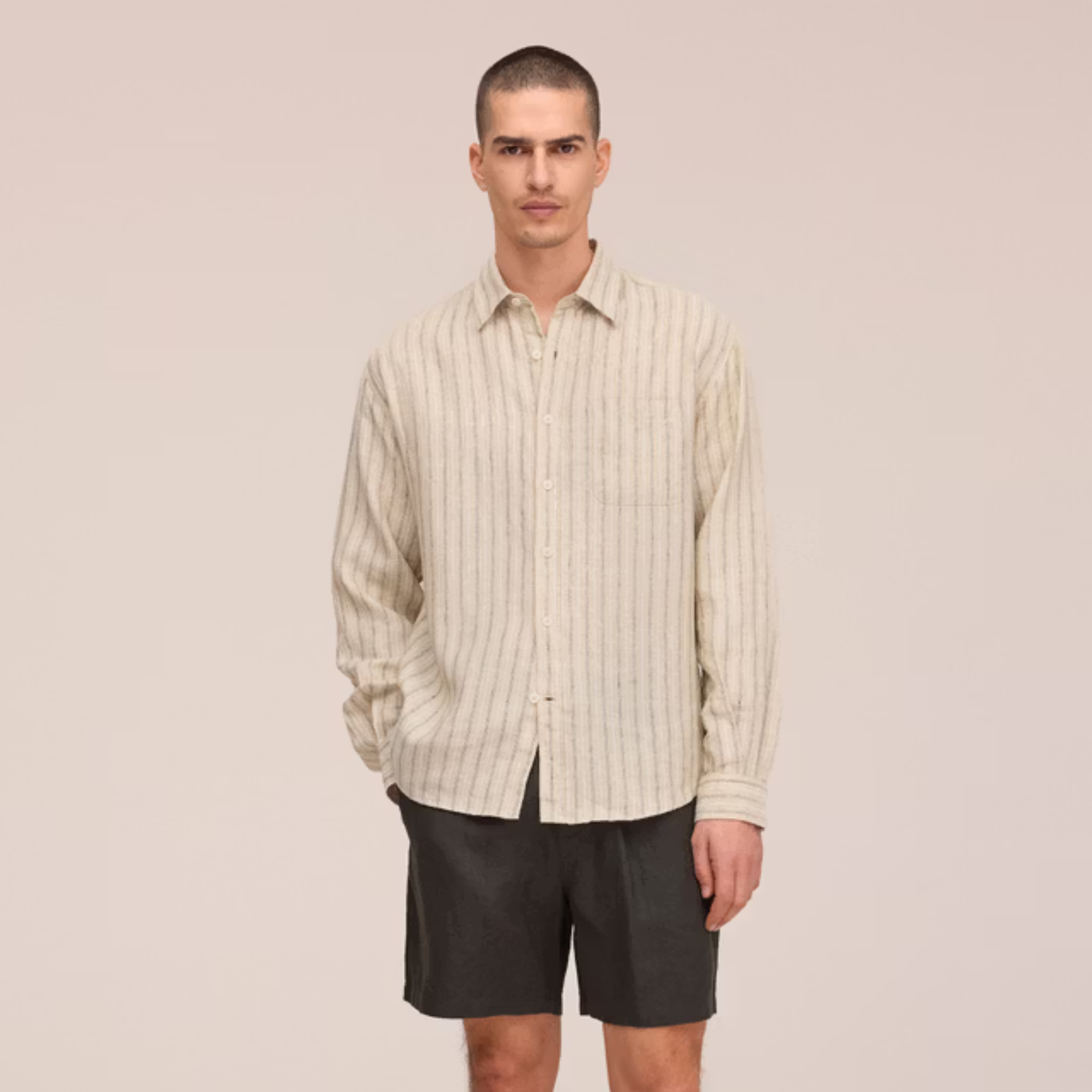Gregor Casual Drawstring Linen Shorts Dark Army NN.07