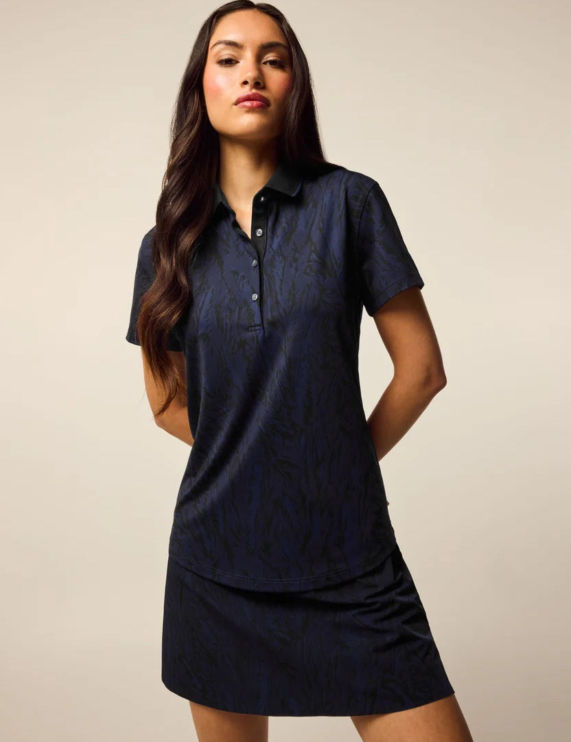 Scarlett Painted Feather Short Sleeve Polo by Greyson Clothier