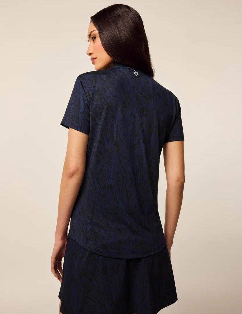 Scarlett Painted Feather Short Sleeve Polo by Greyson Clothier