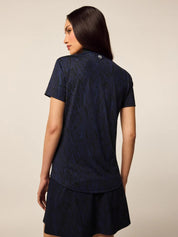 Scarlett Painted Feather Short Sleeve Polo by Greyson Clothier