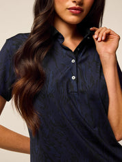 Scarlett Painted Feather Short Sleeve Polo by Greyson Clothier