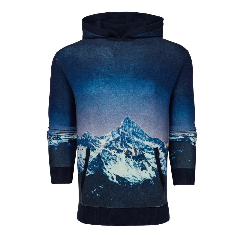 Off-Piste Printed Sweater Hoodie Maltese Blue Greyson Clothiers
