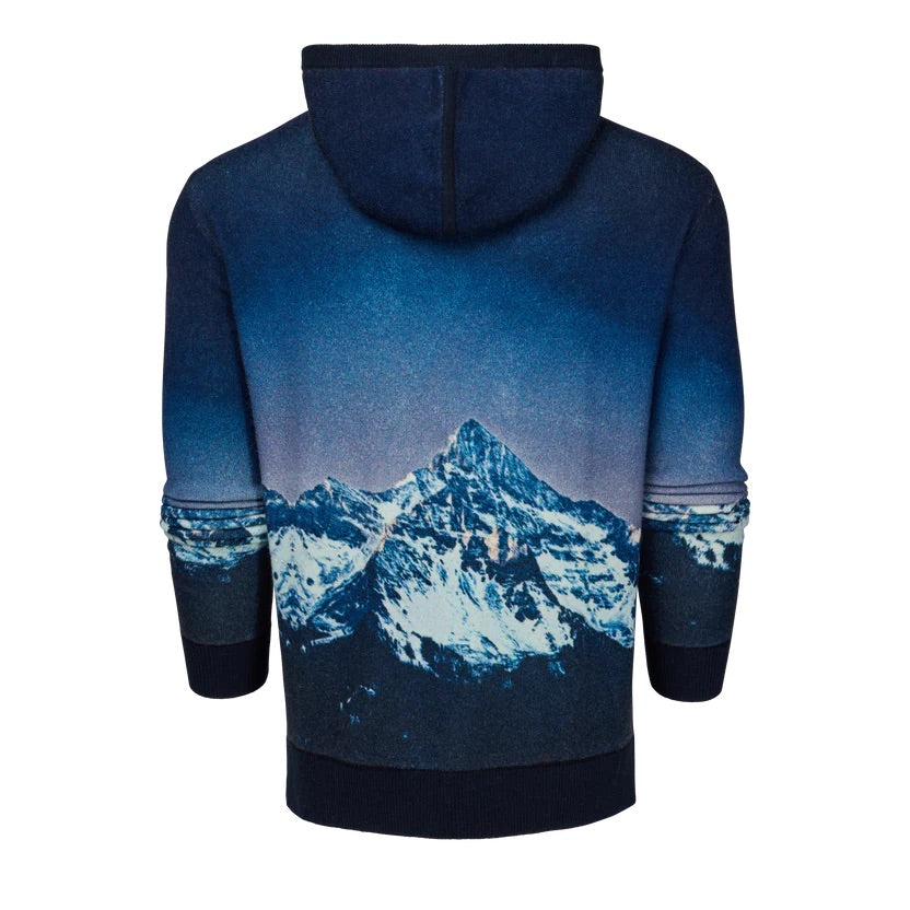 Off-Piste Printed Sweater Hoodie Maltese Blue Greyson Clothiers