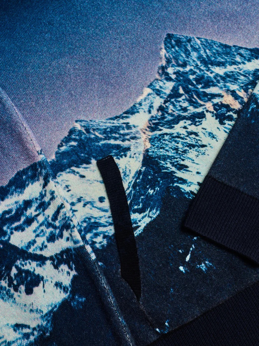 Off-Piste Printed Sweater Hoodie Maltese Blue Greyson Clothiers