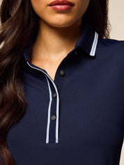 Scarlett Luxe Short Sleeve Polo - Maltese Blue | Greyson Clothiers