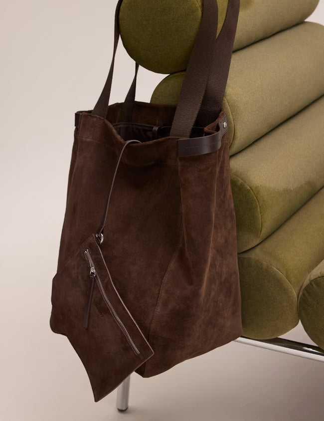 Grip Suede Tote Bag - Deep Truffle | NN.07