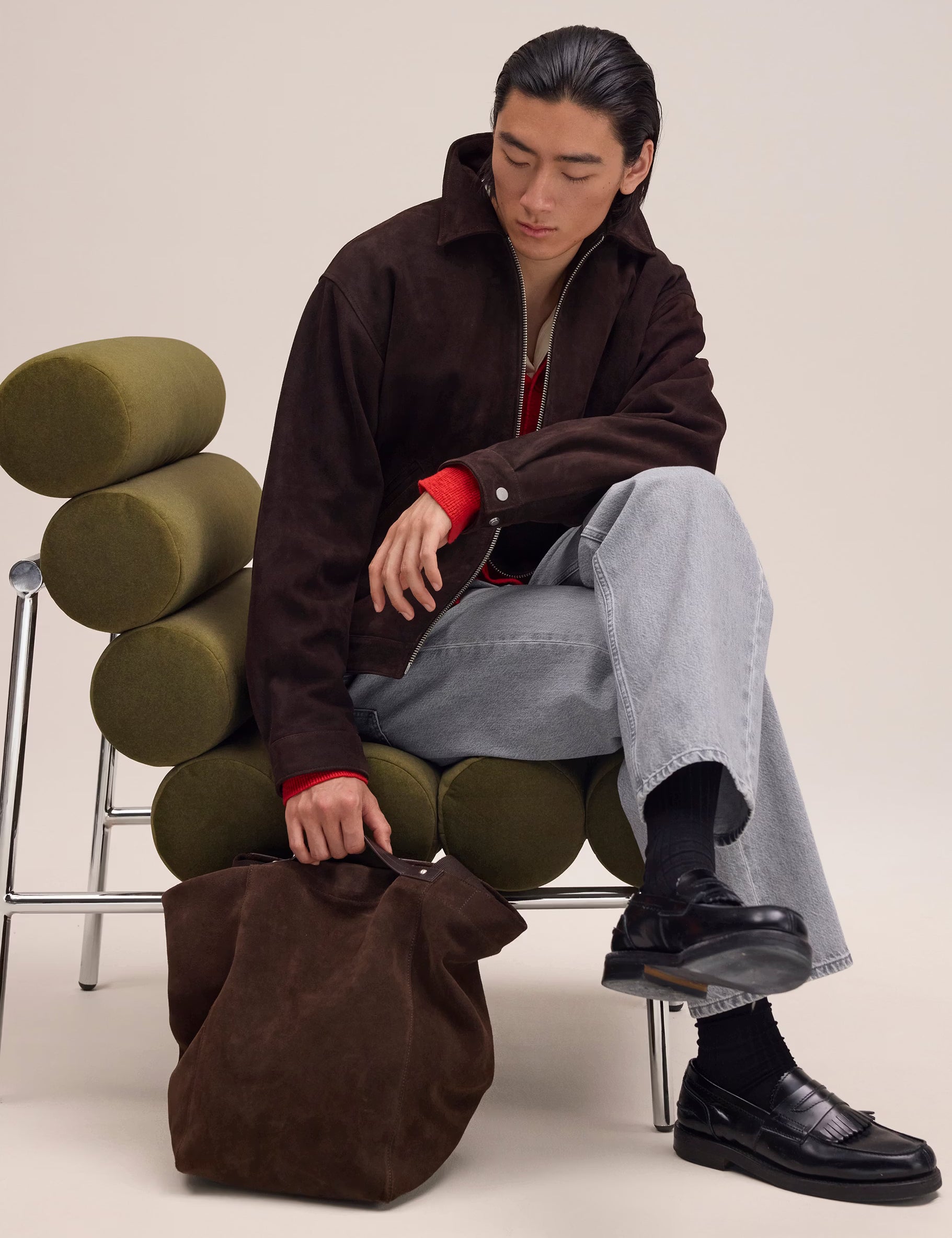 Grip Suede Tote Bag - Deep Truffle | NN.07