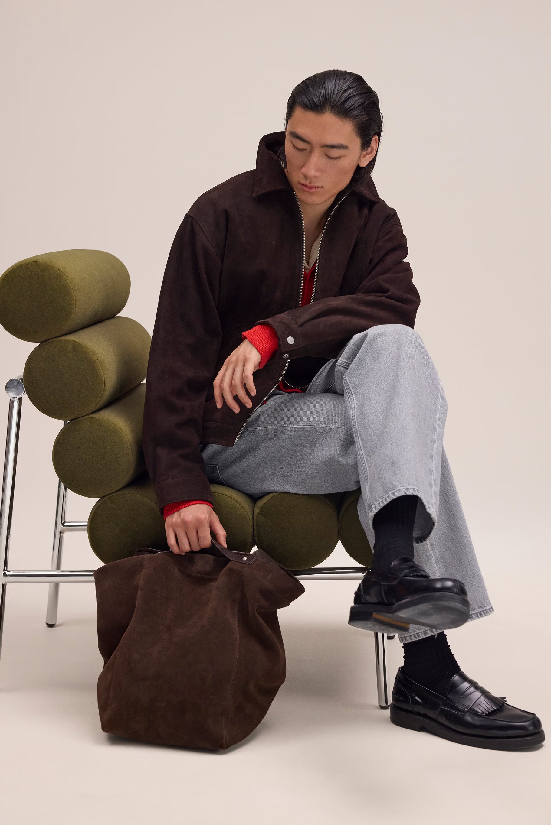 Grip Suede Tote Bag - Deep Truffle | NN.07