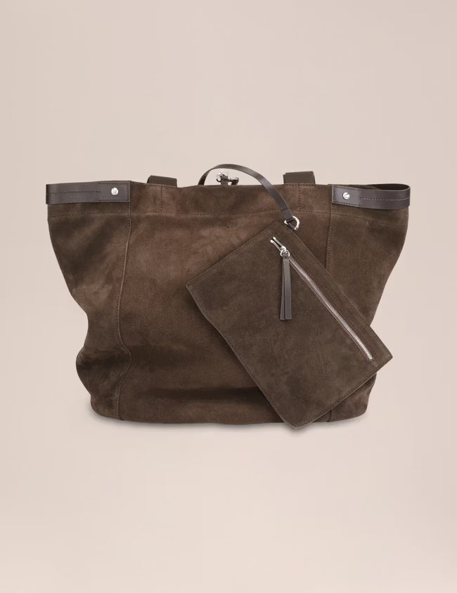 Grip Suede Tote Bag - Deep Truffle | NN.07